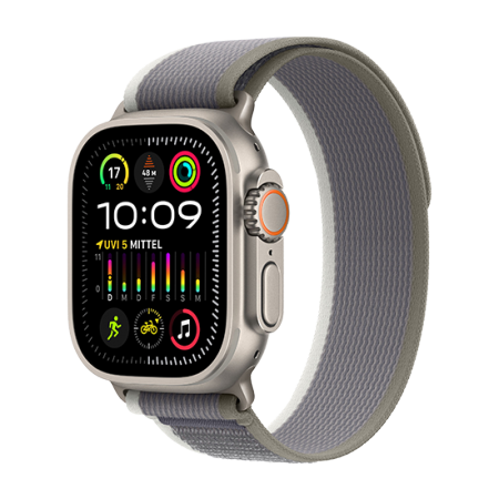 Watch Apple Watch Ultra 2 LTE 49mm Titanium Case with Trail Loop S/M - Green/Grey Watch Apple Watch Ultra 2 LTE 49mm Titanium Case with Trail Loop S/M - Green/Grey